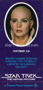 Star Trek The Motion Picture Weetabix Trading Card Lieutenant Ilia Back